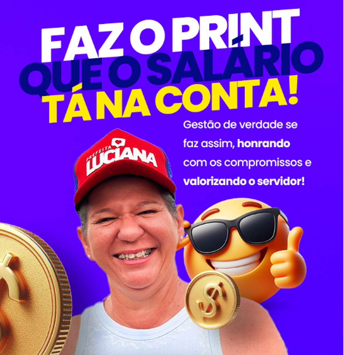 Salário em dia e até antecipado é marca da gestão da prefeita Luciana